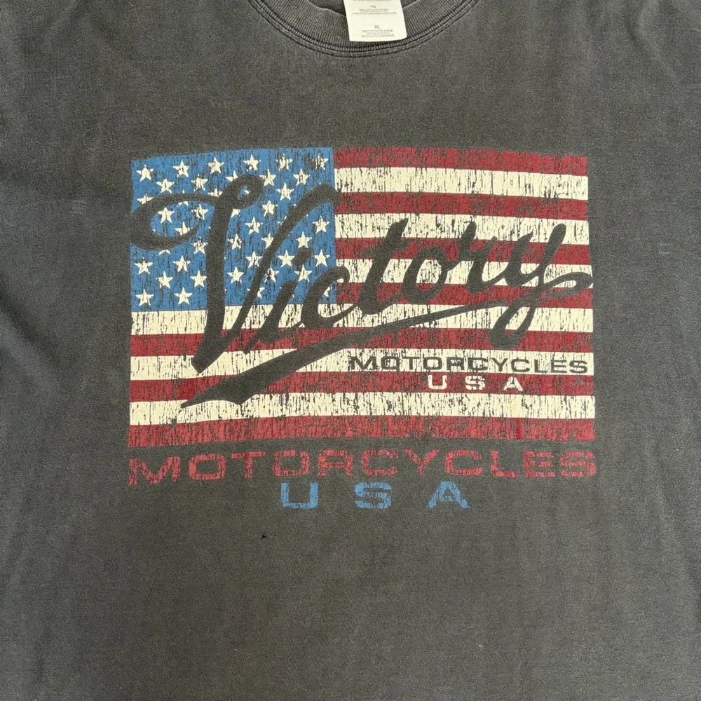 VINTAGE 2000 VICTORY MOTORCYCLE BLACK GRAPHIC SHORT SLEEVE TSHIRT MENS XL